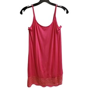Umgee Pink Crochet Dress Slip Shirt Extender Adjustable Straps Size Small